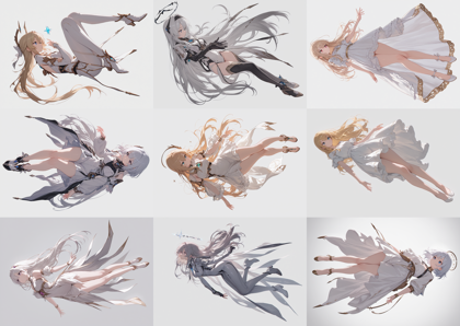 WAI-illustrious-SDXL v15.0 - 空中に浮いているポーズのキャラクターを表現するプロンプト、画像生成結果:画像2