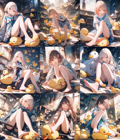 Animagine XL v4.0 - 足で踏みつけるポーズのプロンプト、画像生成結果:画像1