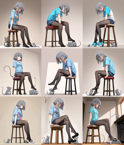 HakushiMix v1.41 - 足で踏みつけるポーズのプロンプト、画像生成結果:画像16