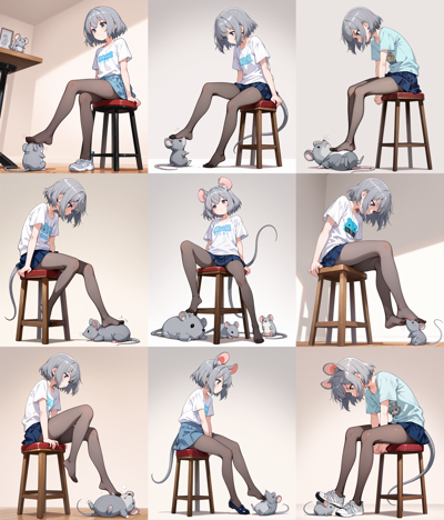 HDA Rainbow Illus Mix v1.3 - 足で踏みつけるポーズのプロンプト、画像生成結果:画像18