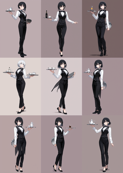AlcAI - AnimeHaven awakening - v30 - フォーマルなレストラン、カジノのスタッフの衣装を表現するプロンプト、画像生成結果:画像5