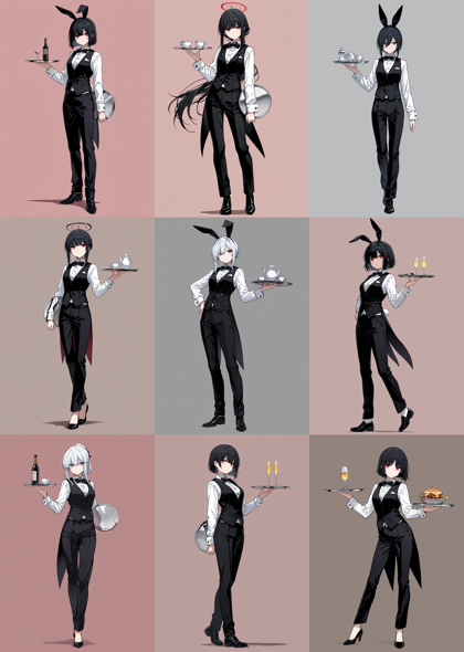 Hakushi Mix v1.41 - フォーマルなレストラン、カジノのスタッフの衣装を表現するプロンプト、画像生成結果:画像6