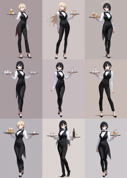 Prefect illustrious XL v3 - フォーマルなレストラン、カジノのスタッフの衣装を表現するプロンプト、画像生成結果:画像4