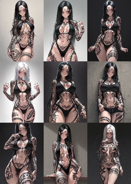 Furry and More v6.0 - 全身に模様、文様がペイントされているキャラクターを表現するプロンプト、画像生成結果:画像18