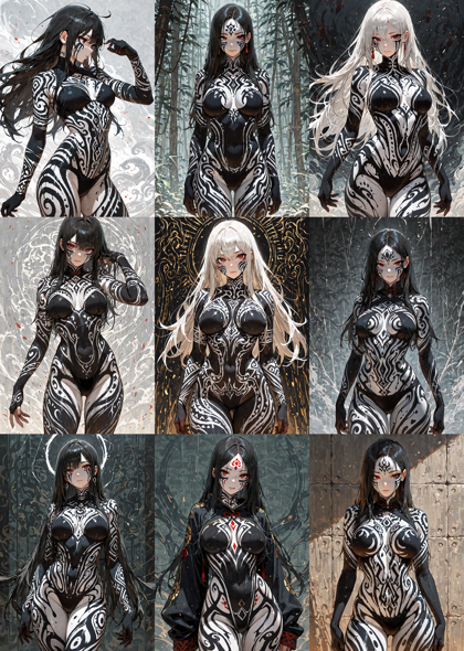 Nova Furry XL IL v12.0 - 全身に模様、文様がペイントされているキャラクターを表現するプロンプト、画像生成結果:画像7