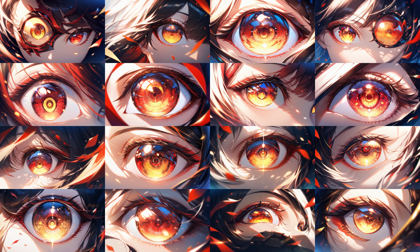 Animagine XL v4.0 opt - 目、瞳のアップ画像を生成するプロンプト:画像7