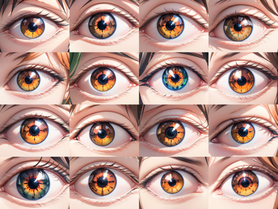 BluePencil v1.0.0 - Negative prompt: eyelashes あり - 目、瞳のアップ画像を生成するプロンプト:画像32