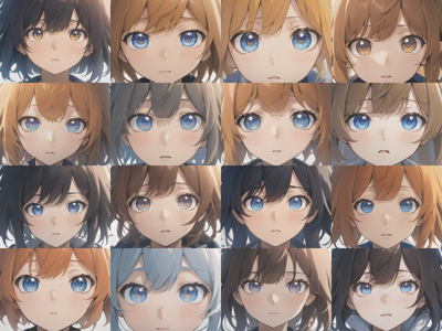 Counterfeit XL v1.0 - Negative prompt: eyelashes あり - 目、瞳のアップ画像を生成するプロンプト:画像38