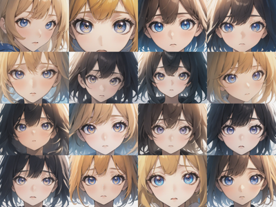 Counterfeit XL v1.0 - Negative prompt: eyelashes なし - 目、瞳のアップ画像を生成するプロンプト:画像37
