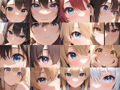 Hassaku XL v1.3 A - Negative prompt: eyelashes あり - 目、瞳のアップ画像を生成するプロンプト:画像26
