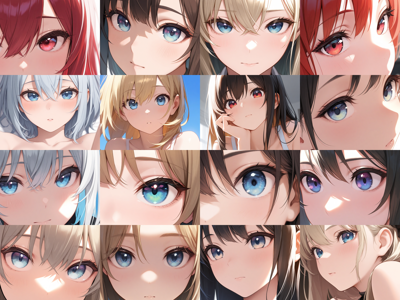 Hassaku XL v1.3 A - Negative prompt: eyelashes なし - 目、瞳のアップ画像を生成するプロンプト:画像25