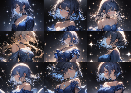 Animagine XL V3.1 - 背景やキャラクターの周辺にキラキラした光を入れるプロンプト:画像50
