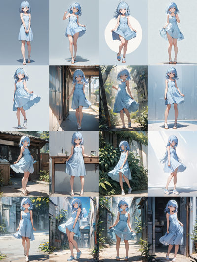 ワンピースを着たキャラクターを出力するプロンプトと出力結果:画像4