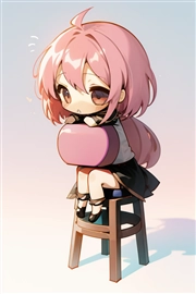Counterfeit v3 - 頭身の低いキャラクター(ちびキャラ)、デフォルメの強いキャラクター を生成するプロンプト:画像1