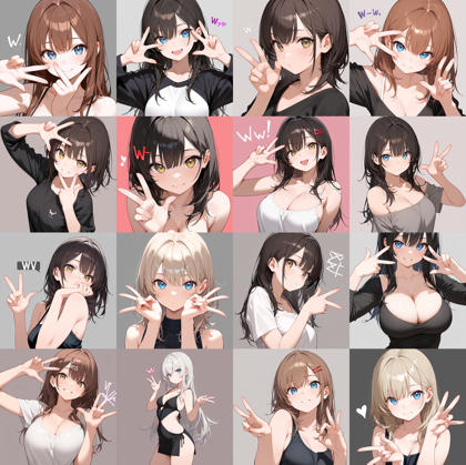 T-illunai3 v7.0 - 親指、人差し指、中指の3本指を立てたピースサインの画像を生成する:画像2