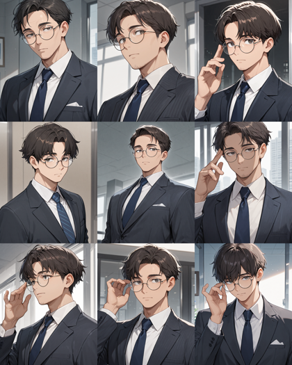 Nova Anime XL v14.0 - 眼鏡をかけたキャラクターを表現するプロンプト、画像生成結果:画像2