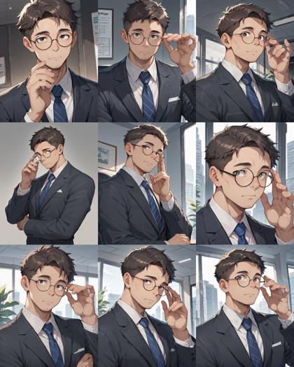 SakuraSakumaMix IL8 - 眼鏡をかけたキャラクターを表現するプロンプト、画像生成結果:画像4