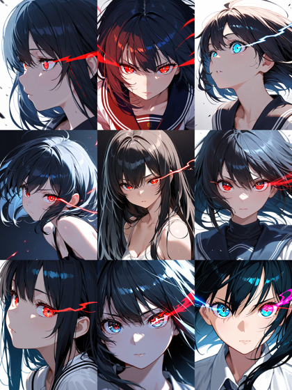 WAI-NSFW-Illustrious v14.0 - 目のハイライト光が線状に外に漏れ出している表現のプロンプト、画像生成結果:画像2