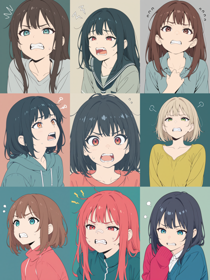 Toon Merge Illustrious v4 2D - 歯ぎしりする、悔しがる表情のプロンプト:画像6