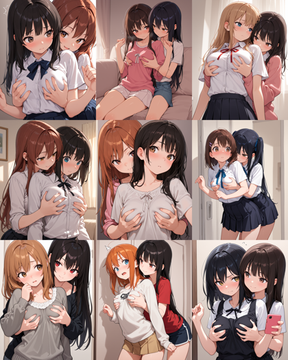 Squizoid v3.0 - 胸やお尻を揉まれているシーンを表現するプロンプト、画像生成結果:画像5
