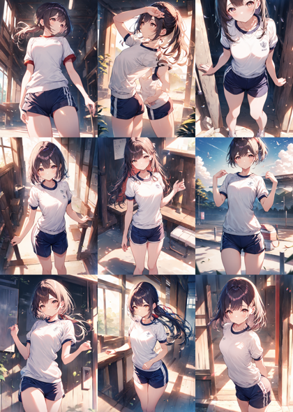 Animagine XL v4.0 opt - 体操着を表現するプロンプト、画像生成結果:画像1