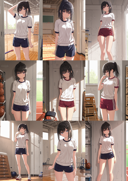 Hakushi Mix v1.3 - 体操着を表現するプロンプト、画像生成結果:画像4