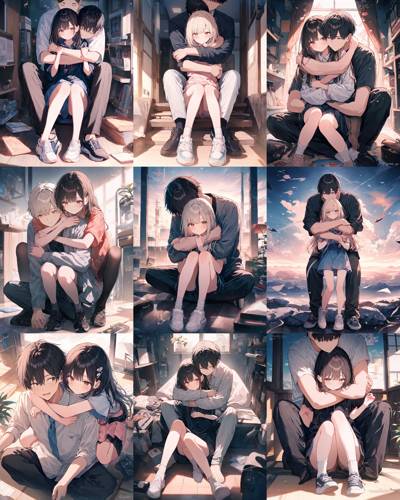 Animagine XL v4.0 opt - 羽交い絞めのポーズのプロンプトと画像生成結果:画像4