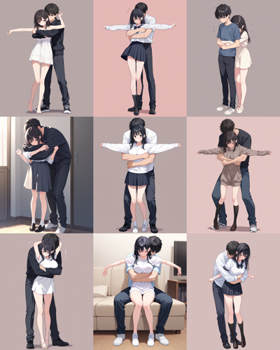 WAI-NSFW-Illustrious v14.0 - 羽交い絞めのポーズのプロンプトと画像生成結果:画像8
