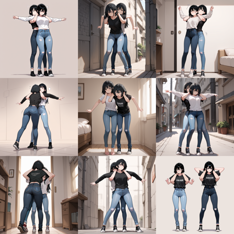 WAI-NSFW-Illustrious v15.0 - 羽交い絞めのポーズのプロンプトと画像生成結果:画像1