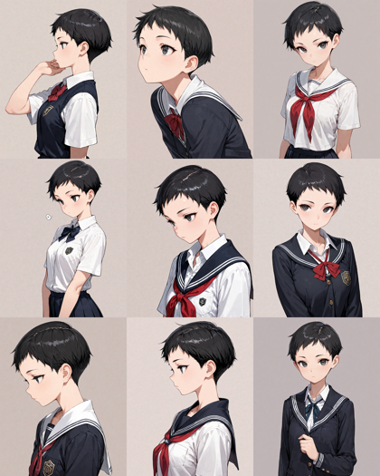 Nova Anime XL v11.0 - 髪の毛の長さを表現するプロンプト、画像生成結果:画像3