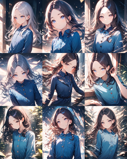 Animagine XL 4.0 opt - 髪の毛を左右に分けるヘアスタイルを表現するプロンプト、画像生成結果:画像1