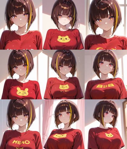 Akium Lumen ILL base v3 - おかっぱ頭、ボブカットのヘアスタイルを表現するプロンプト、画像生成結果:画像12