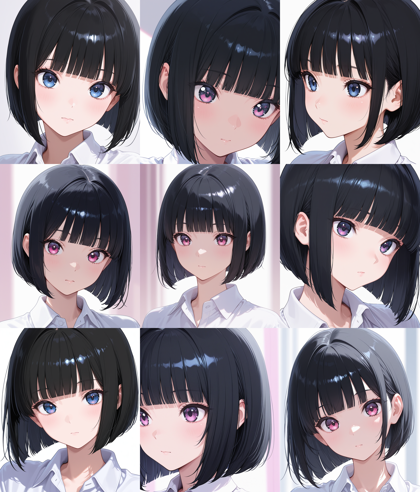 JANKU v6.9 - おかっぱ頭、ボブカットのヘアスタイルを表現するプロンプト、画像生成結果:画像3