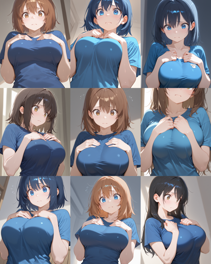 GrayColor - 2.5D model v2.0 - 胸の上に手を置くポーズを表現するプロンプト、画像生成結果:画像6