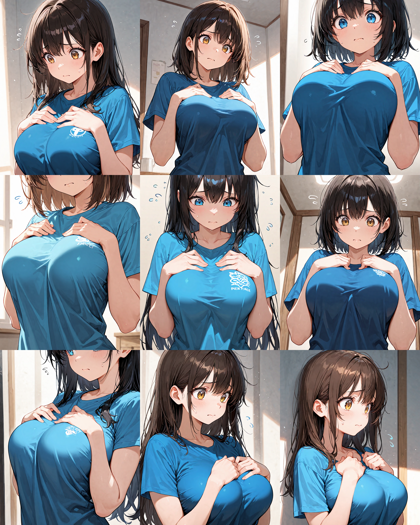 Nova Anime XL v12.5 - 胸の上に手を置くポーズを表現するプロンプト、画像生成結果:画像3