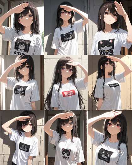 AlcAI - AnimeHaven Awakening - v30 - 手で日差しを避ける、手を目の上にかざすポーズのプロンプト:画像4