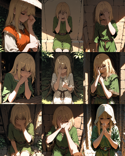 AlcAI - AnimeHaven Awakening - v30 - 手で日差しを避ける、手を目の上にかざすポーズのプロンプト:画像9