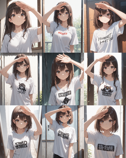 Nova Anime XL v15.0 - 手で日差しを避ける、手を目の上にかざすポーズのプロンプト:画像2