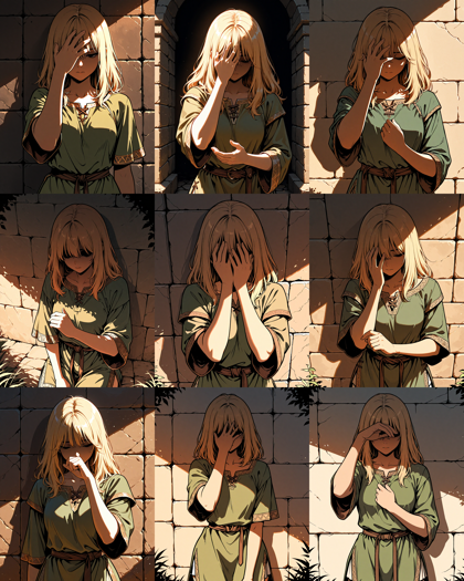 Obsidian Anise v1.0 - 手で日差しを避ける、手を目の上にかざすポーズのプロンプト:画像10