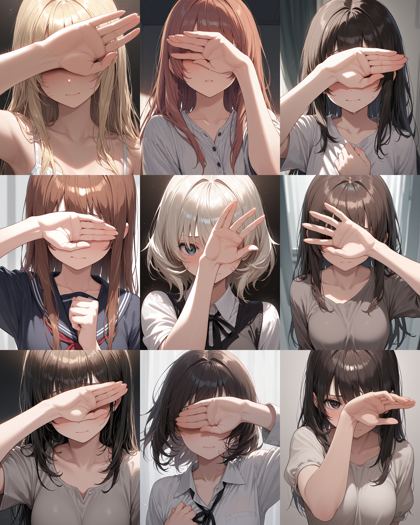 WAI-NSFW-Illustrious v14.0 - 手で顔を覆うポーズのプロンプト、画像生成結果:画像5