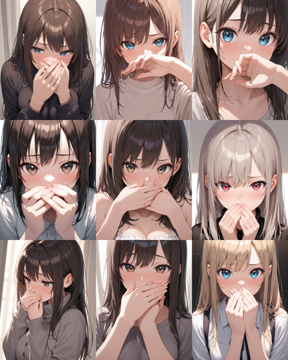 WAI-NSFW-Illustrious v14.0 - 手で顔を覆うポーズのプロンプト、画像生成結果:画像8