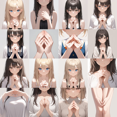 T-illunai3 v8.0 - 手を合わせるポーズのプロンプト・画像生成結果:画像12