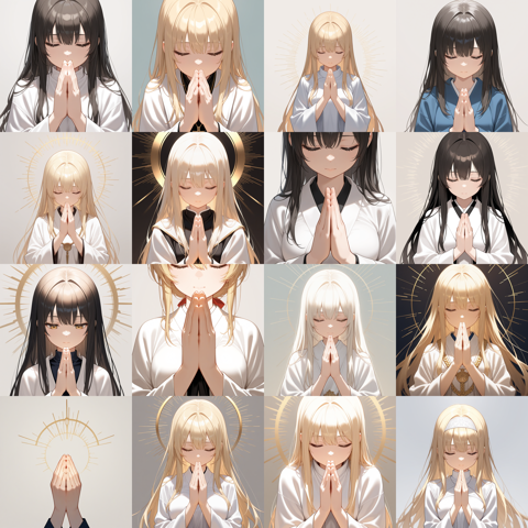 T-illunai3 v8.0 - 手を合わせるポーズのプロンプト・画像生成結果:画像18
