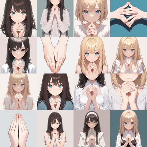 WAI-NSFW-Illustrious v12.0 - 手を合わせるポーズのプロンプト・画像生成結果:画像8