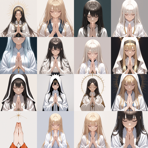 WAI-NSFW-Illustrious v12.0 - 手を合わせるポーズのプロンプト・画像生成結果:画像14