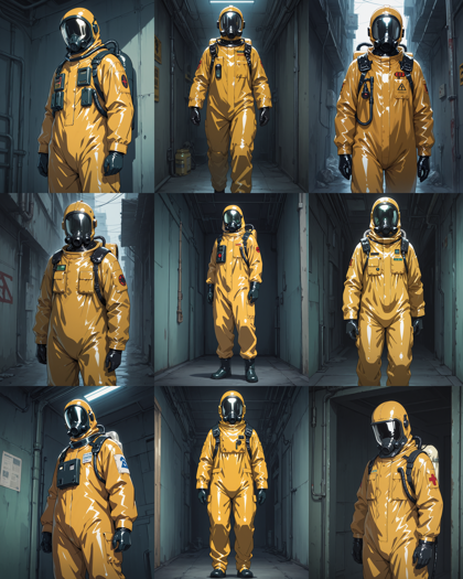 Diving-Illustrious Flat Anime Paradigm Shift v4.0 - 化学防護服、生物防護服を表現するプロンプト、画像生成結果:画像5