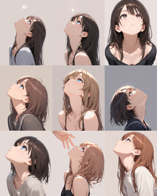 WAI-NSFW Illustrious v14.0 - 顔の向きに関するプロンプト - 上を見る、下を見るなど:画像1