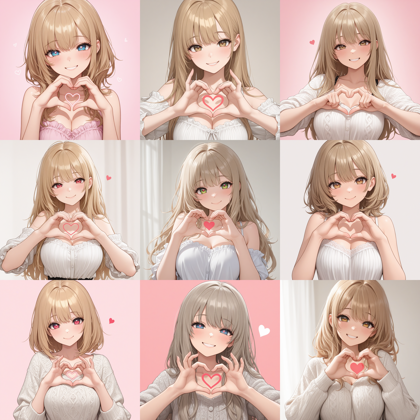 PlantMilk Walnut - 手でハート型を作るポーズのプロンプト:画像4