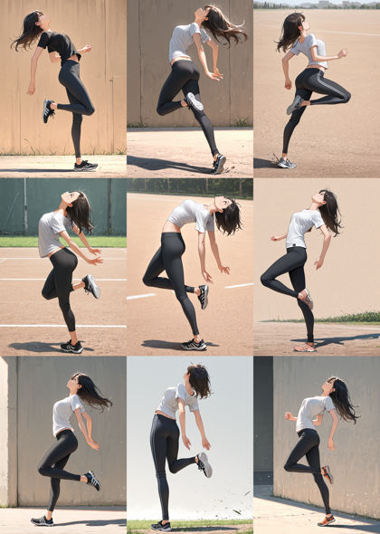 7th anime XL-IL A - 踵で着地、接地しているポーズを表現するプロンプト、画像生成結果:画像11