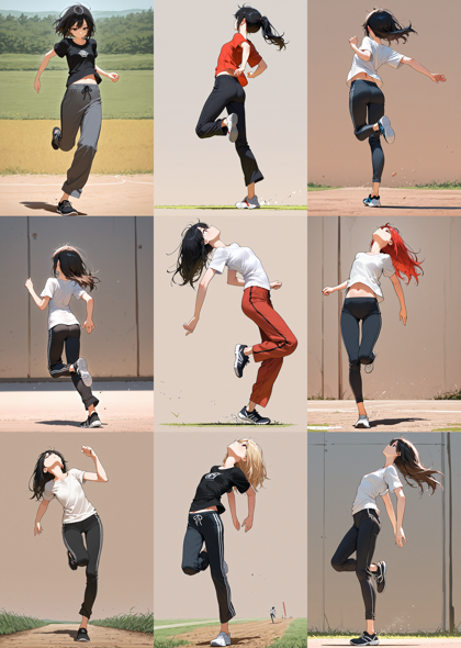 7th anime XL-IL B - 踵で着地、接地しているポーズを表現するプロンプト、画像生成結果:画像12